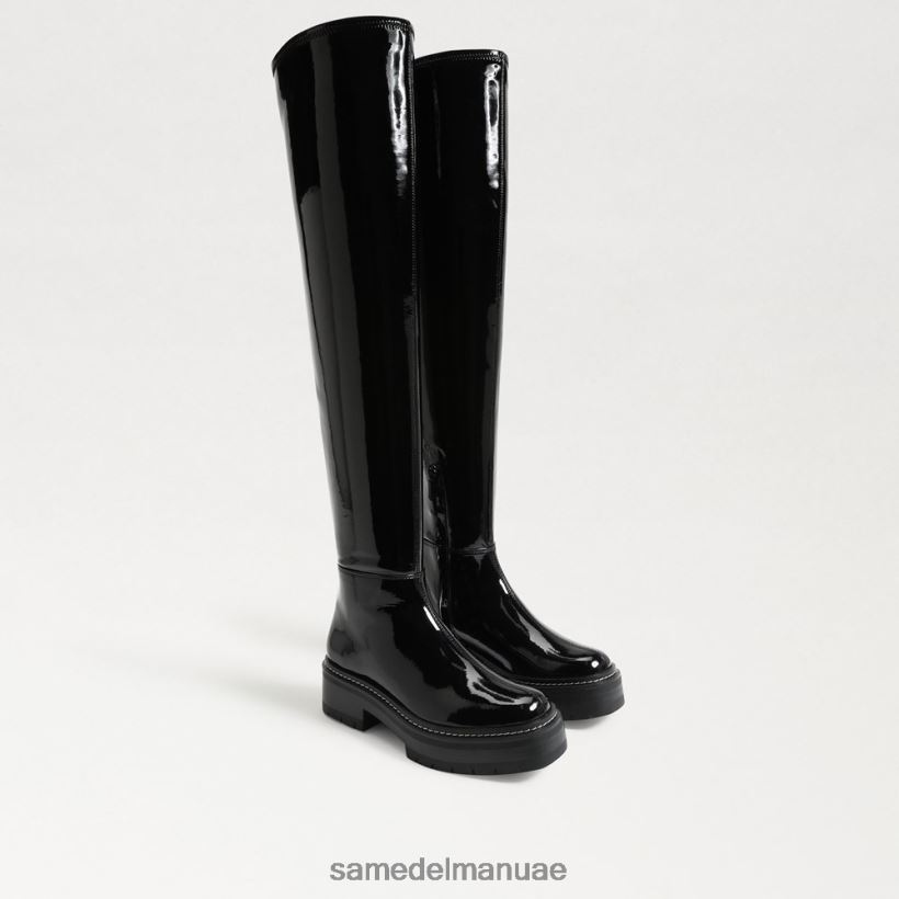 أسود براءة اختراع أحذية Sam Edelman نحيف ليديا فوق حذاء الركبة 246L6T880