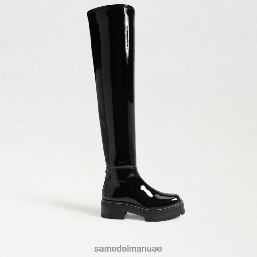 أسود براءة اختراع أحذية Sam Edelman نحيف ليديا فوق حذاء الركبة 246L6T880