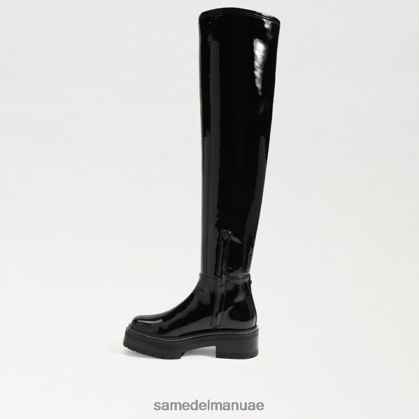 أسود براءة اختراع أحذية Sam Edelman نحيف ليديا فوق حذاء الركبة 246L6T880