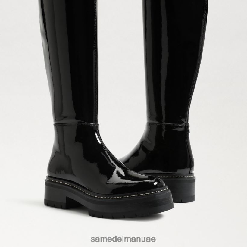 أسود براءة اختراع أحذية Sam Edelman نحيف ليديا فوق حذاء الركبة 246L6T880