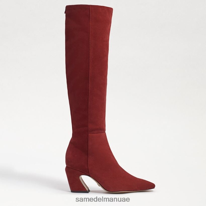 من جلد الغزال الطوب أحذية Sam Edelman نحيف حذاء سوليما عالي الركبة 246L6T883