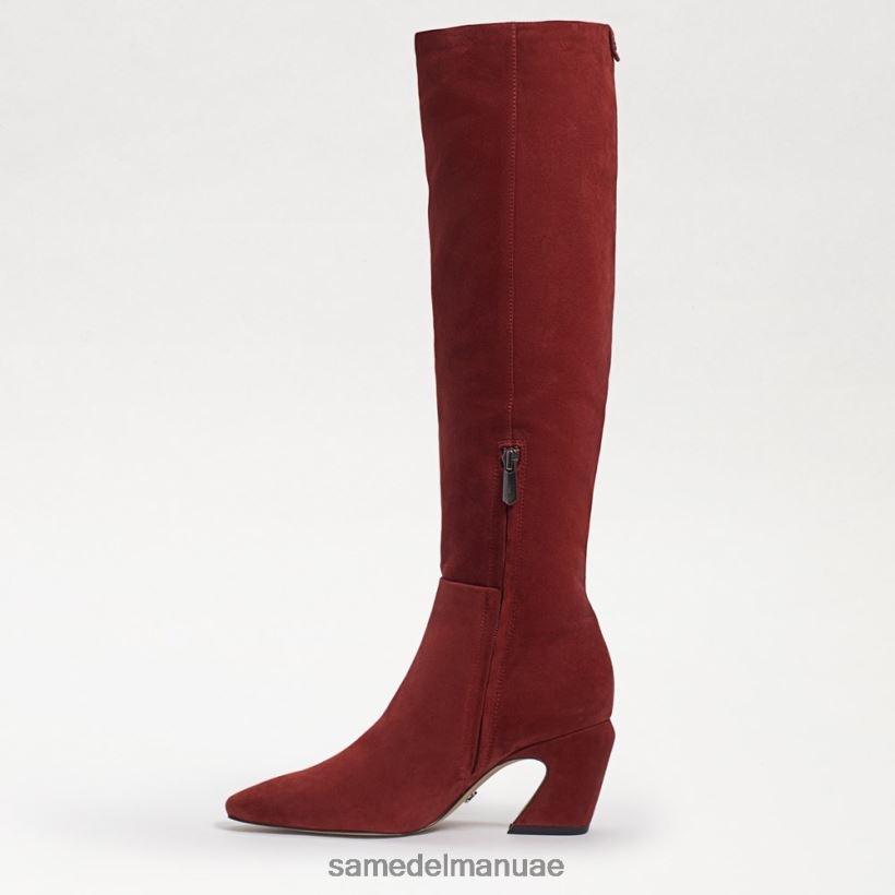 من جلد الغزال الطوب أحذية Sam Edelman نحيف حذاء سوليما عالي الركبة 246L6T883