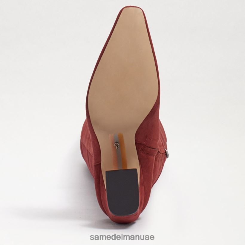 من جلد الغزال الطوب أحذية Sam Edelman نحيف حذاء سوليما عالي الركبة 246L6T883