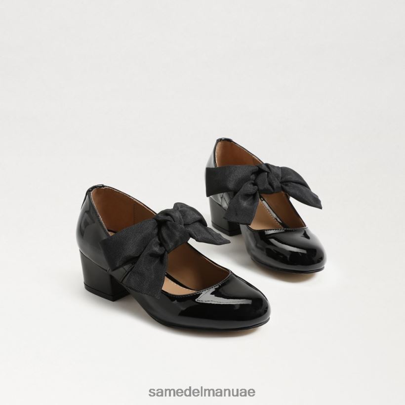 أسود براءة اختراع أحذية Sam Edelman أطفال تيدي بلوك كعب ماري جين 246L6T935