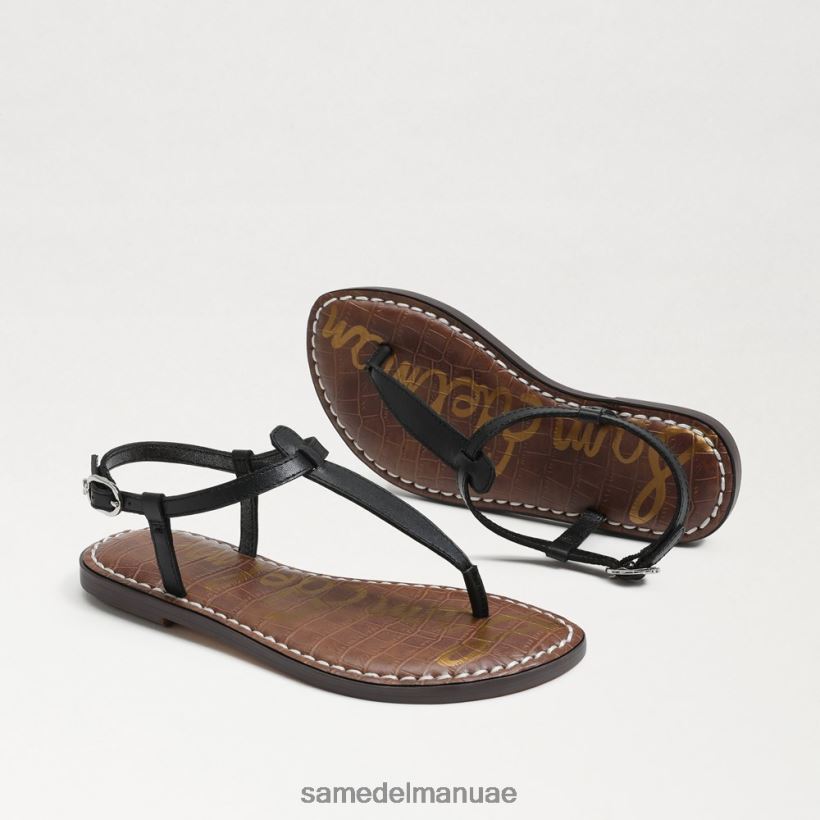جلد أسود أحذية Sam Edelman أطفال صندل جيجي ثونغ 246L6T939