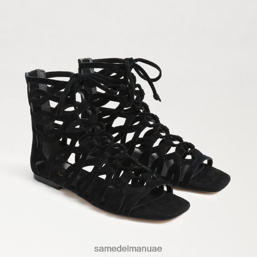 جلد الغزال الأسود أحذية Sam Edelman نحيف صندل مصارع لارا 246L6T946