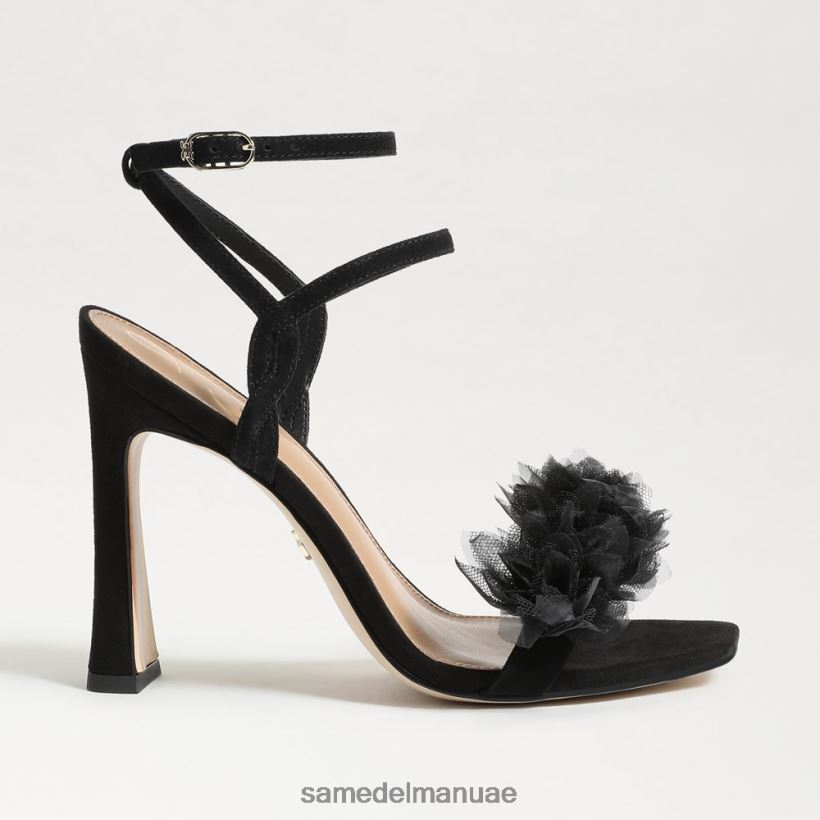 جلد الغزال الأسود أحذية Sam Edelman نحيف كعب ليلاني ذو أربطة 246L6T953