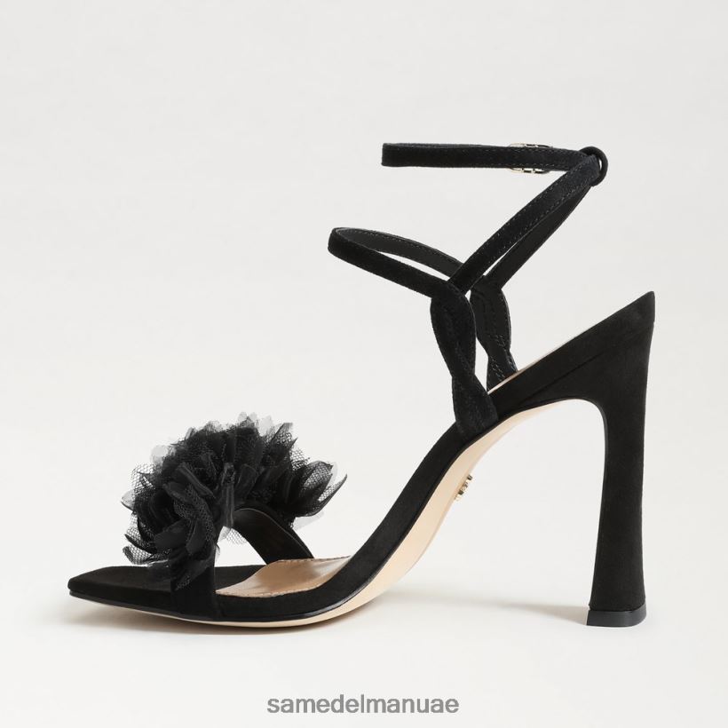 جلد الغزال الأسود أحذية Sam Edelman نحيف كعب ليلاني ذو أربطة 246L6T953