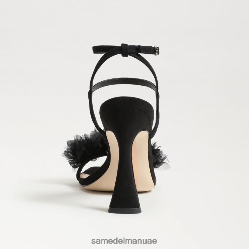 جلد الغزال الأسود أحذية Sam Edelman نحيف كعب ليلاني ذو أربطة 246L6T953