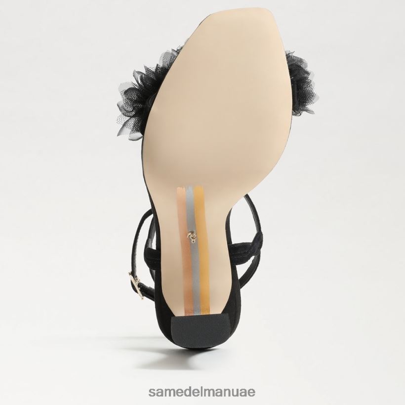 جلد الغزال الأسود أحذية Sam Edelman نحيف كعب ليلاني ذو أربطة 246L6T953