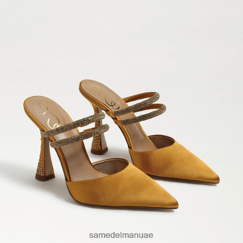 الساتان الأصفر الذهبي أحذية Sam Edelman نحيف مضخة بغل أوغستينا 246L6T955