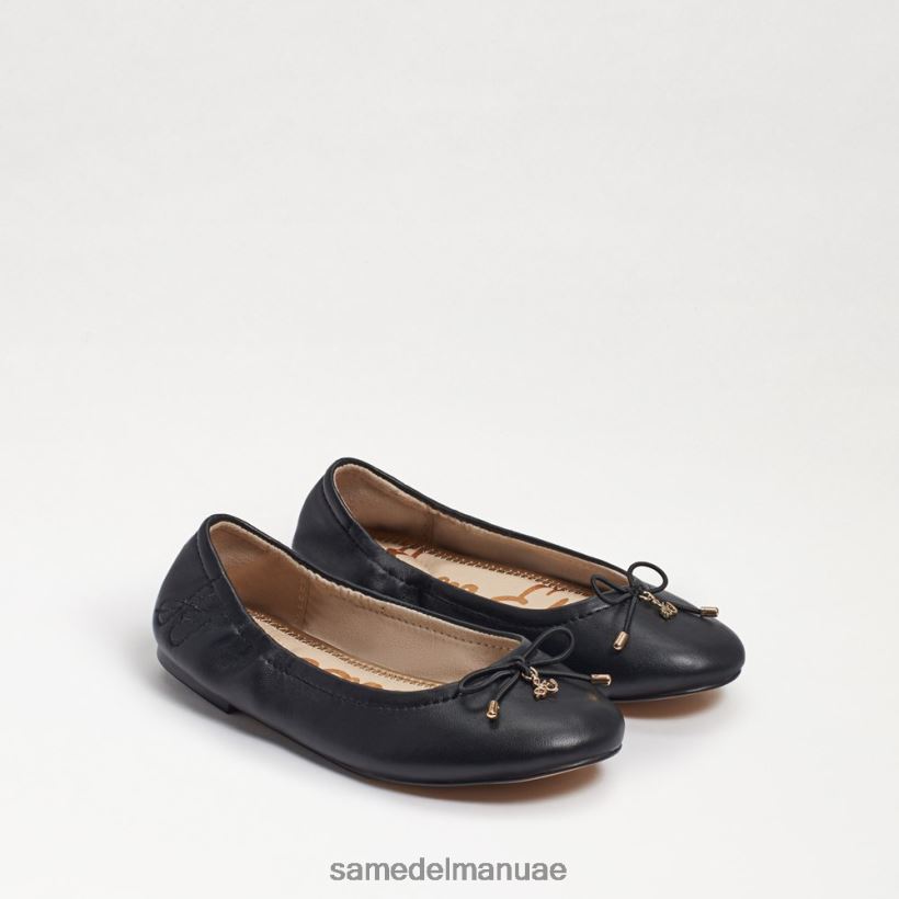 جلد أسود أحذية Sam Edelman أطفال شقة باليه فيليسيا 246L6T988
