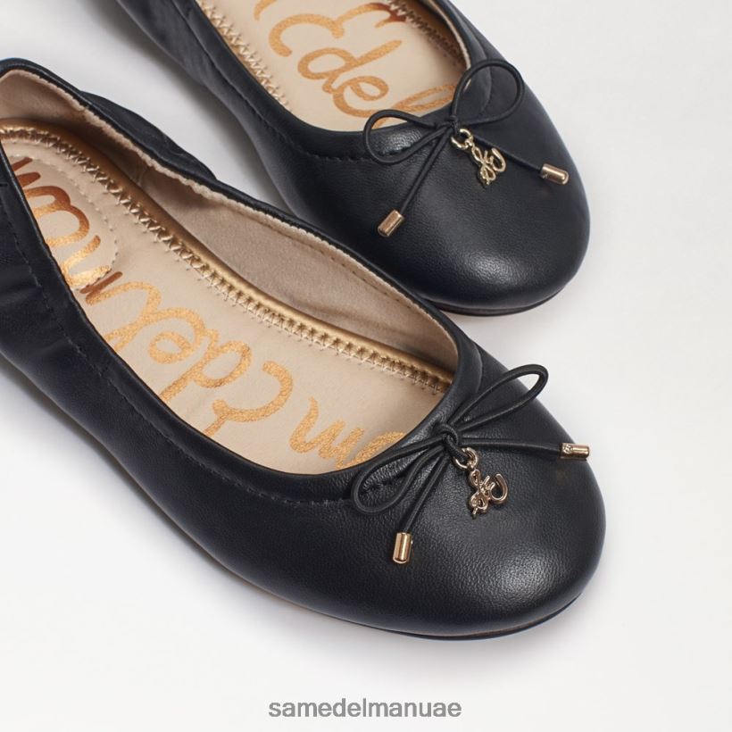 جلد أسود أحذية Sam Edelman أطفال شقة باليه فيليسيا 246L6T988