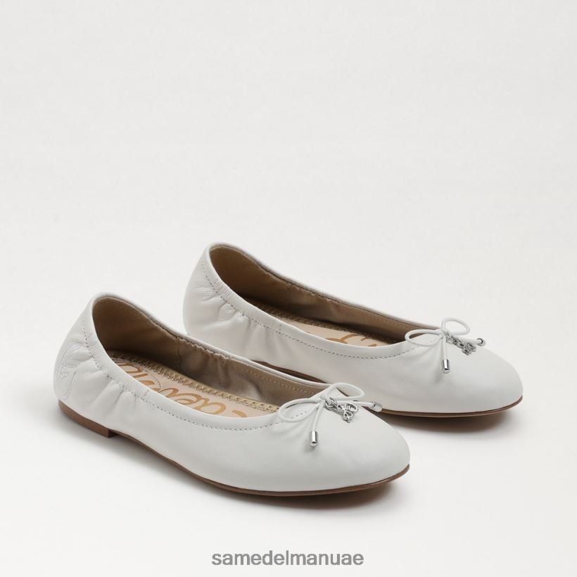 جلد أبيض مشرق أحذية Sam Edelman أطفال شقة باليه فيليسيا 246L6T991