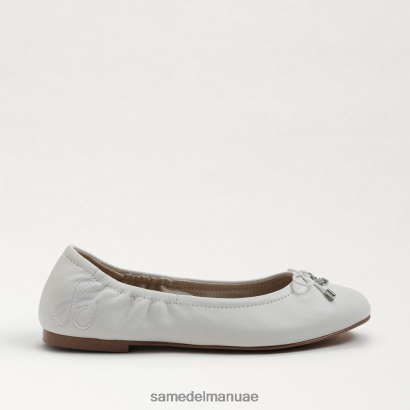 جلد أبيض مشرق أحذية Sam Edelman أطفال شقة باليه فيليسيا 246L6T991