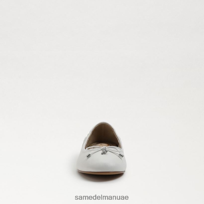 جلد أبيض مشرق أحذية Sam Edelman أطفال شقة باليه فيليسيا 246L6T991