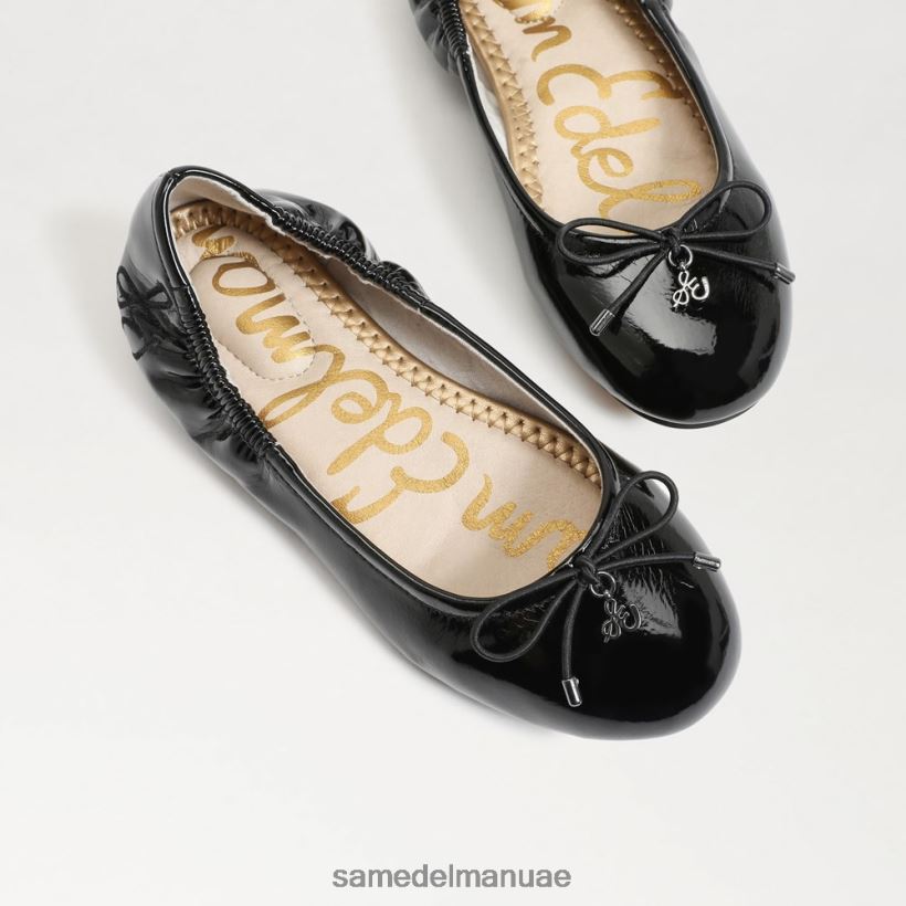 أسود براءة اختراع أحذية Sam Edelman أطفال شقة باليه فيليسيا 246L6T998