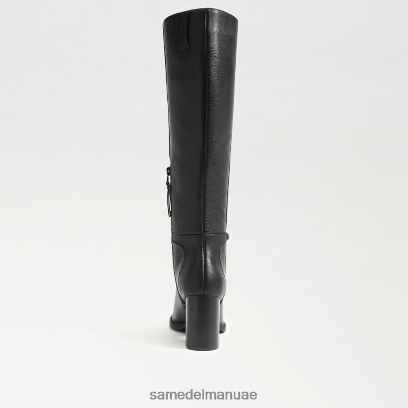 جلد أسود أحذية Sam Edelman نحيف حذاء Elsy عالي الركبة 246L6T798
