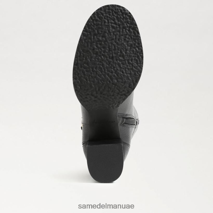 جلد أسود أحذية Sam Edelman نحيف حذاء Elsy عالي الركبة 246L6T798