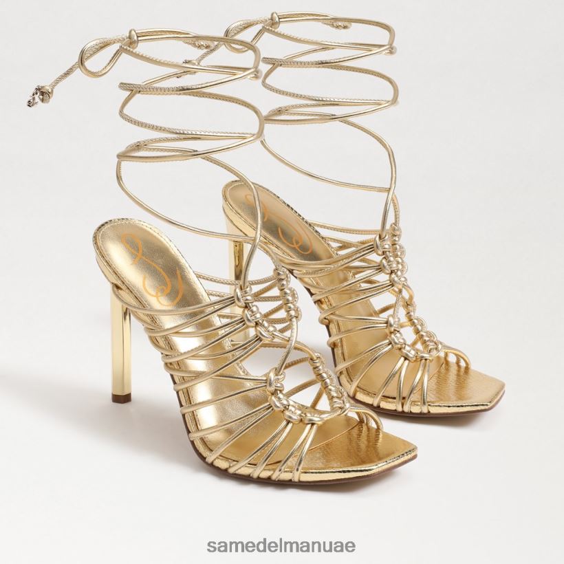 العنبر الذهب أحذية Sam Edelman نحيف صندل LYLA برباط 246L6T441