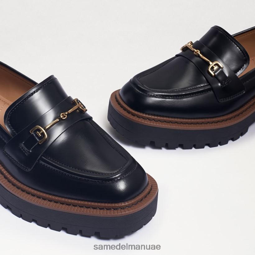 صندوق أسود لامع أحذية Sam Edelman نحيف حذاء Laurs Lug الوحيد 246L6T428
