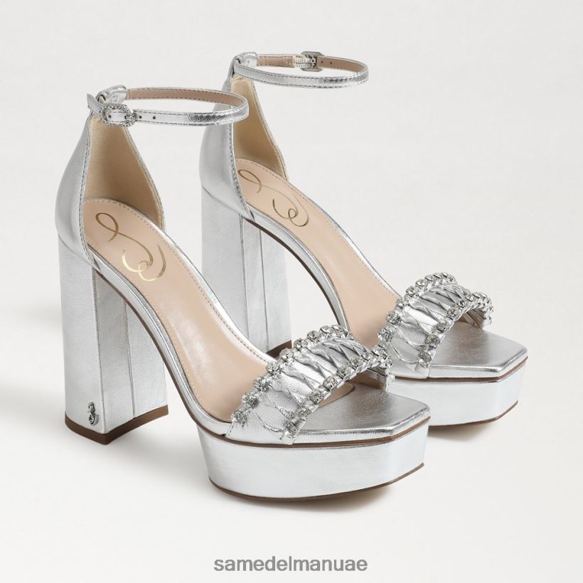 الفضة الناعمة أحذية Sam Edelman نحيف كعب منصة Ninette 246L6T760