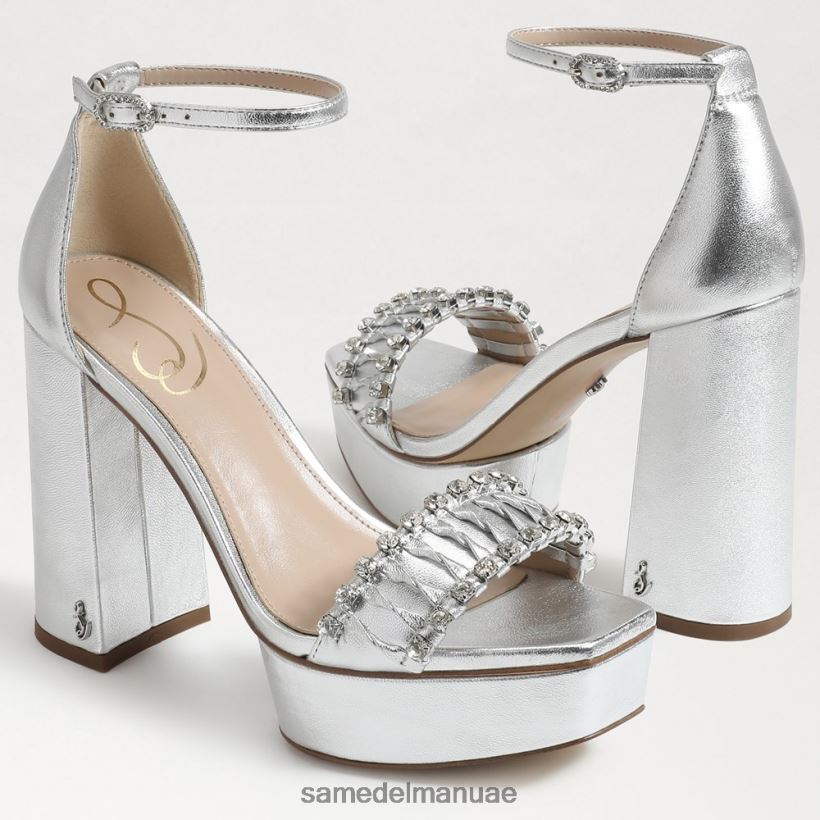 الفضة الناعمة أحذية Sam Edelman نحيف كعب منصة Ninette 246L6T760