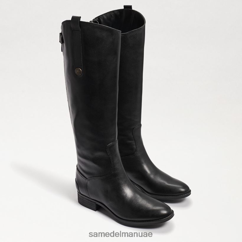 جلد أسود أحذية Sam Edelman نحيف حذاء ركوب الخيل Penny2 واسع من جلد العجل 246L6T435