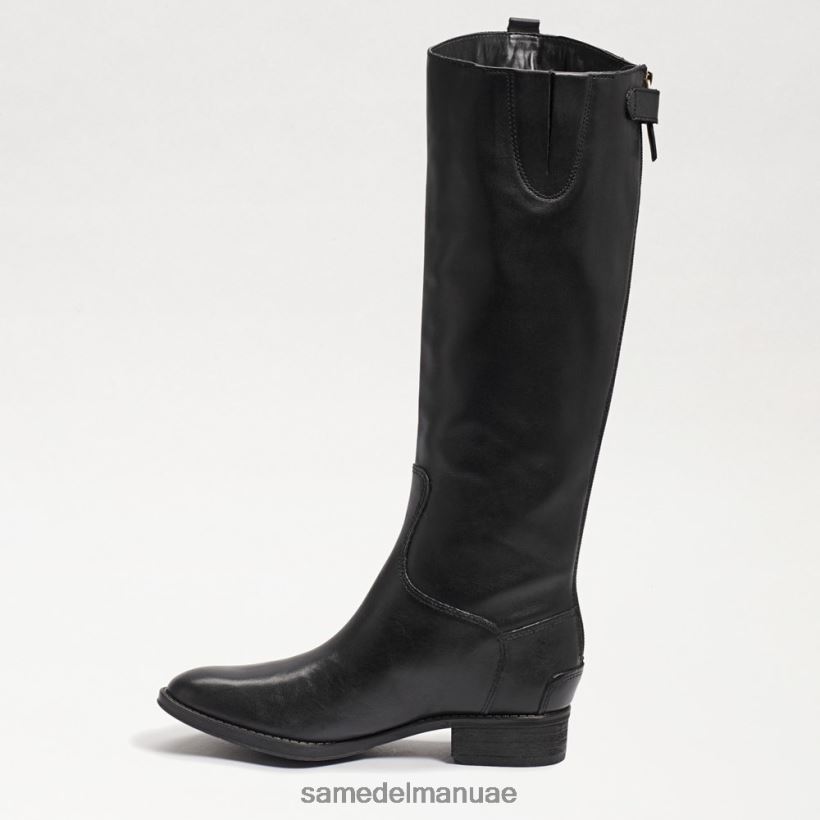 جلد أسود أحذية Sam Edelman نحيف حذاء ركوب الخيل Penny2 واسع من جلد العجل 246L6T435