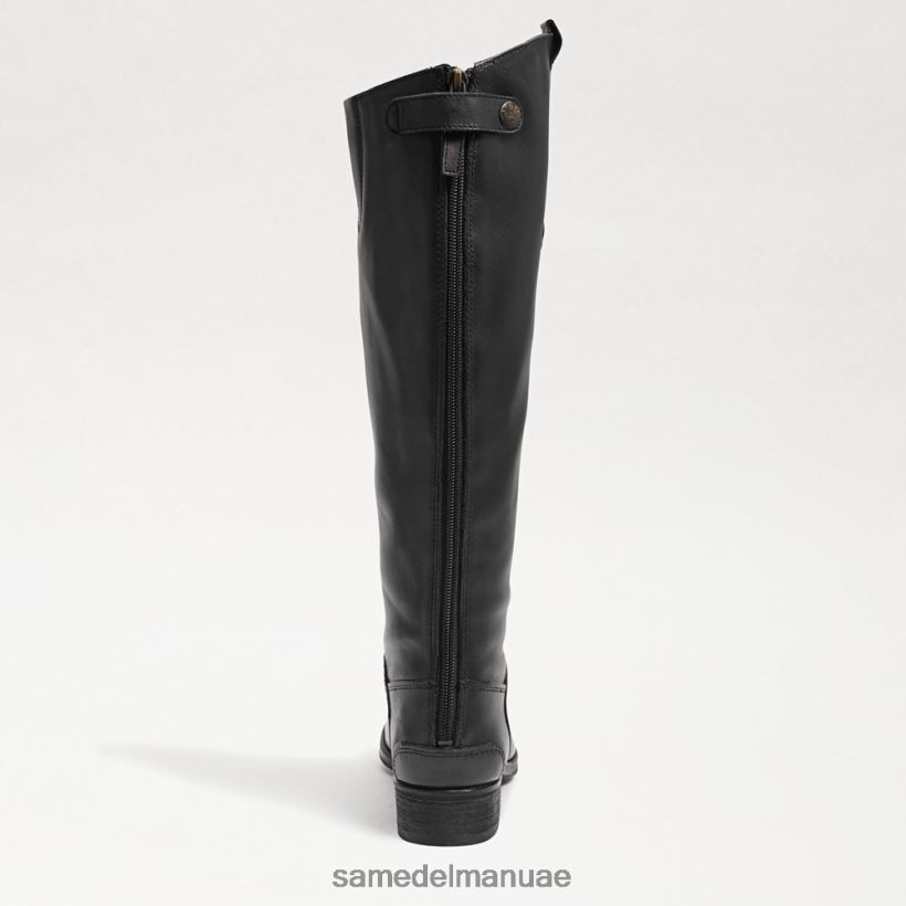 جلد أسود أحذية Sam Edelman نحيف حذاء ركوب الخيل Penny2 واسع من جلد العجل 246L6T435