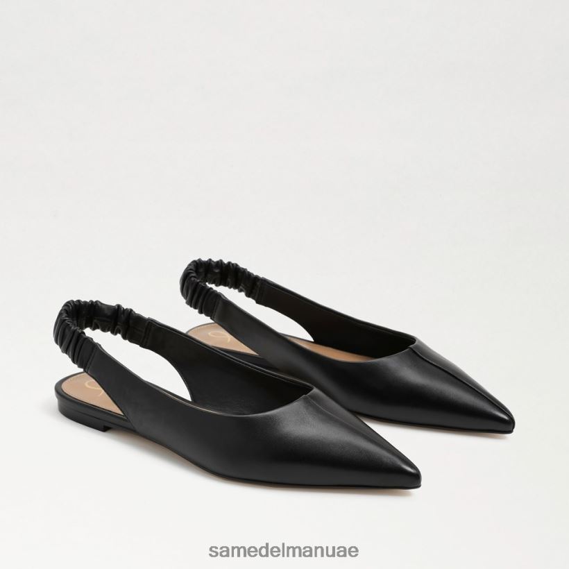 جلد أسود أحذية Sam Edelman نحيف ويتني Slingback وأشار اصبع القدم شقة 246L6T736