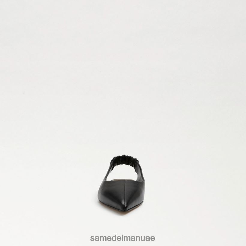 جلد أسود أحذية Sam Edelman نحيف ويتني Slingback وأشار اصبع القدم شقة 246L6T736