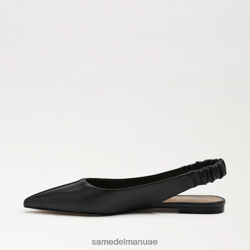 جلد أسود أحذية Sam Edelman نحيف ويتني Slingback وأشار اصبع القدم شقة 246L6T736