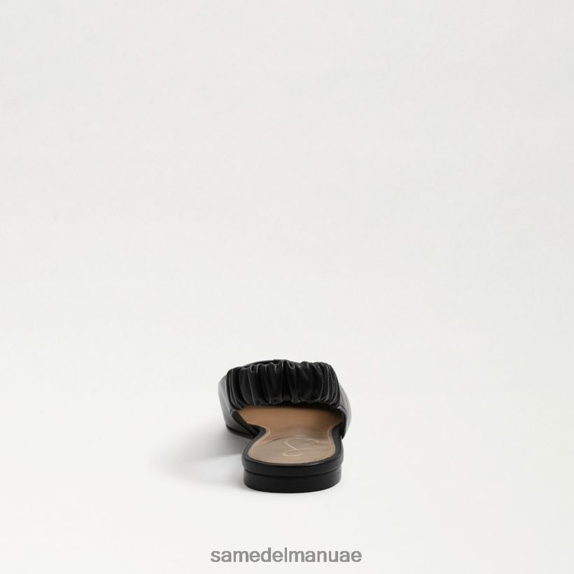 جلد أسود أحذية Sam Edelman نحيف ويتني Slingback وأشار اصبع القدم شقة 246L6T736