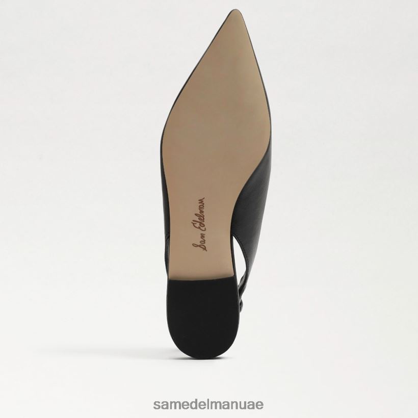 جلد أسود أحذية Sam Edelman نحيف ويتني Slingback وأشار اصبع القدم شقة 246L6T736