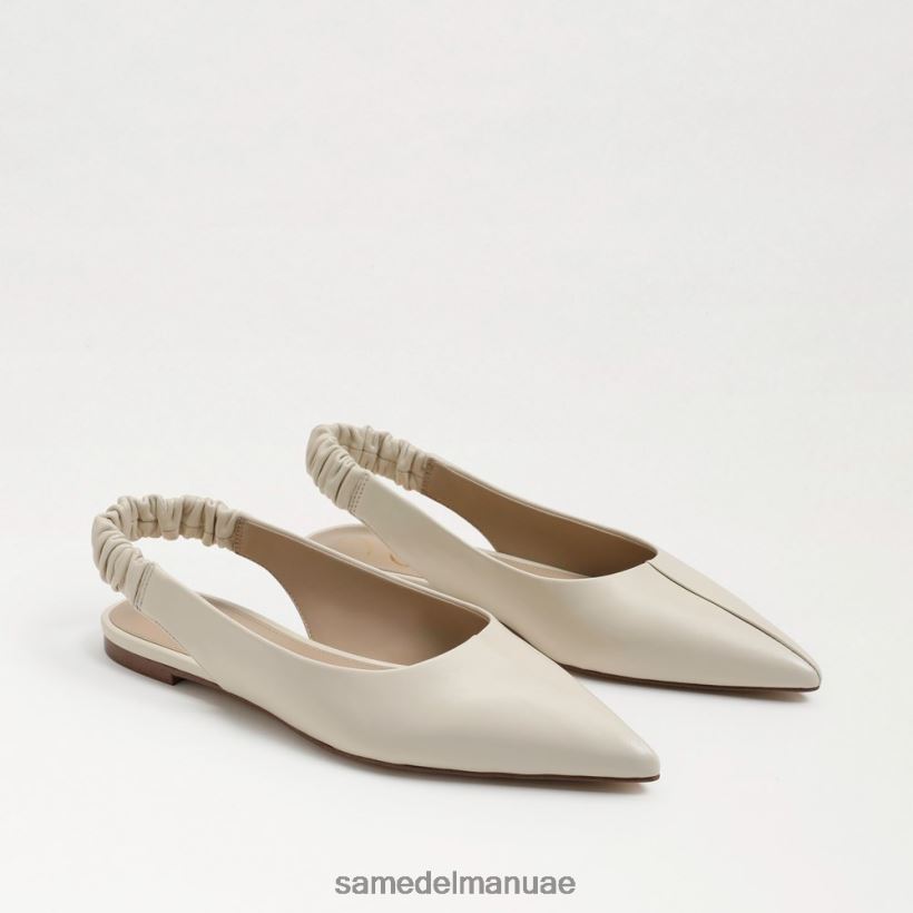 جلد عاجي حديث أحذية Sam Edelman نحيف ويتني Slingback وأشار اصبع القدم شقة 246L6T737