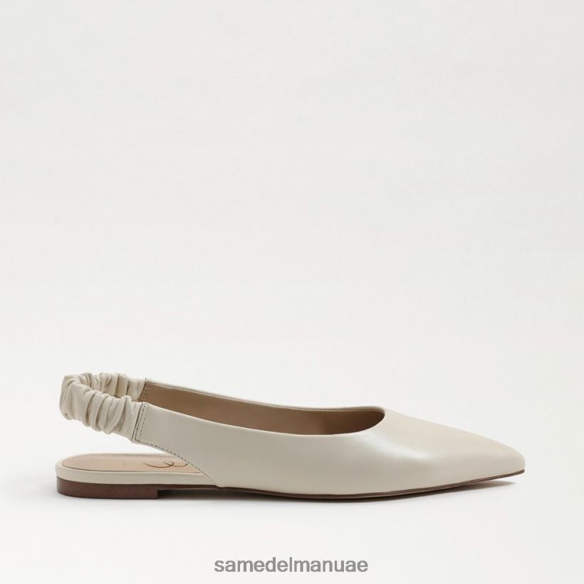 جلد عاجي حديث أحذية Sam Edelman نحيف ويتني Slingback وأشار اصبع القدم شقة 246L6T737