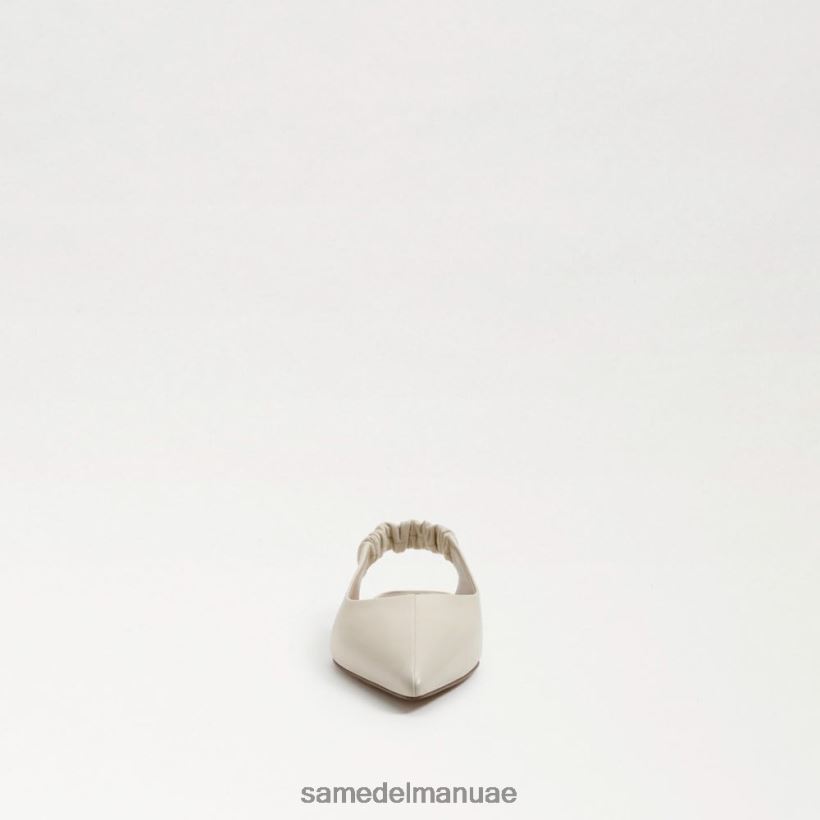 جلد عاجي حديث أحذية Sam Edelman نحيف ويتني Slingback وأشار اصبع القدم شقة 246L6T737