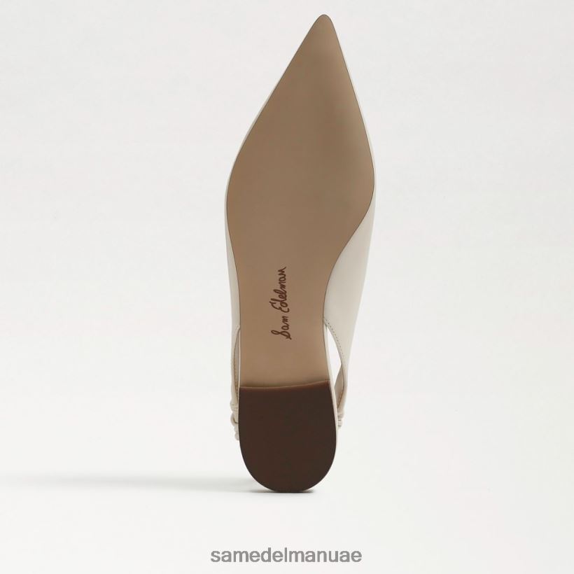 جلد عاجي حديث أحذية Sam Edelman نحيف ويتني Slingback وأشار اصبع القدم شقة 246L6T737