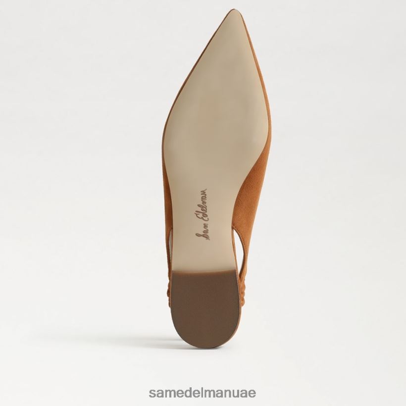 البني الحدودي أحذية Sam Edelman نحيف ويتني Slingback وأشار اصبع القدم شقة 246L6T739