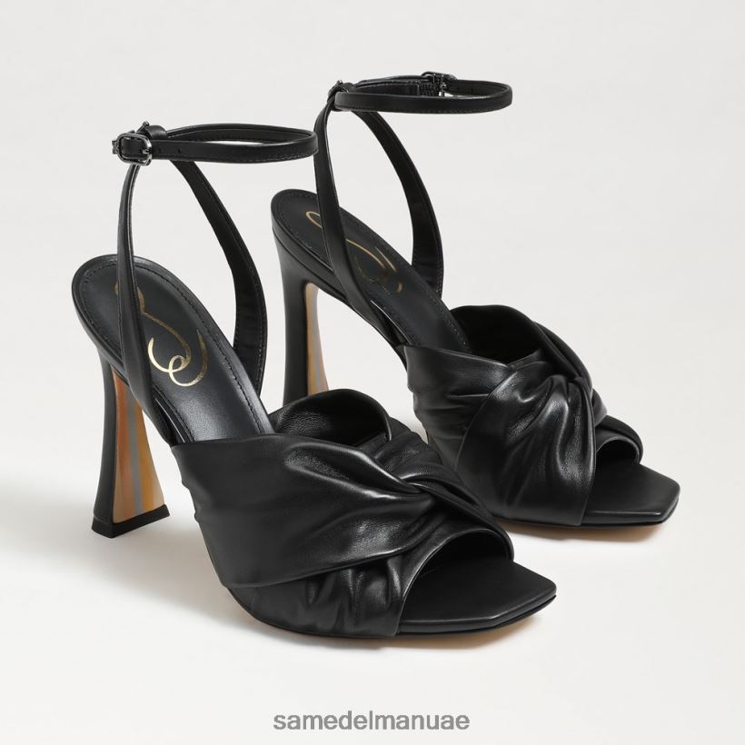 جلد أسود أحذية Sam Edelman نحيف كعب لافندر Strappy 246L6T951