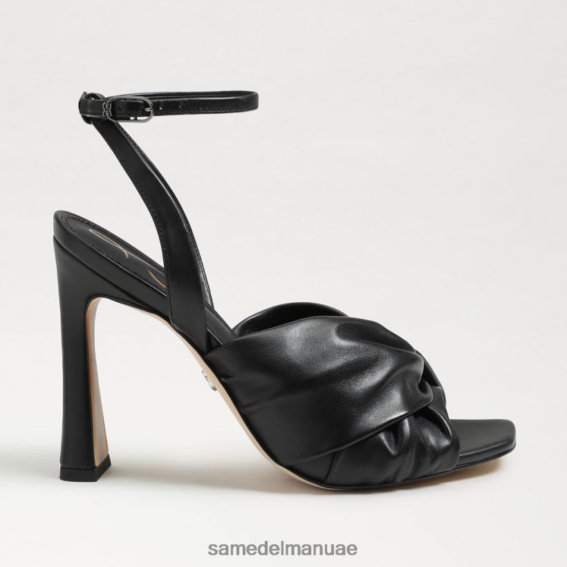 جلد أسود أحذية Sam Edelman نحيف كعب لافندر Strappy 246L6T951