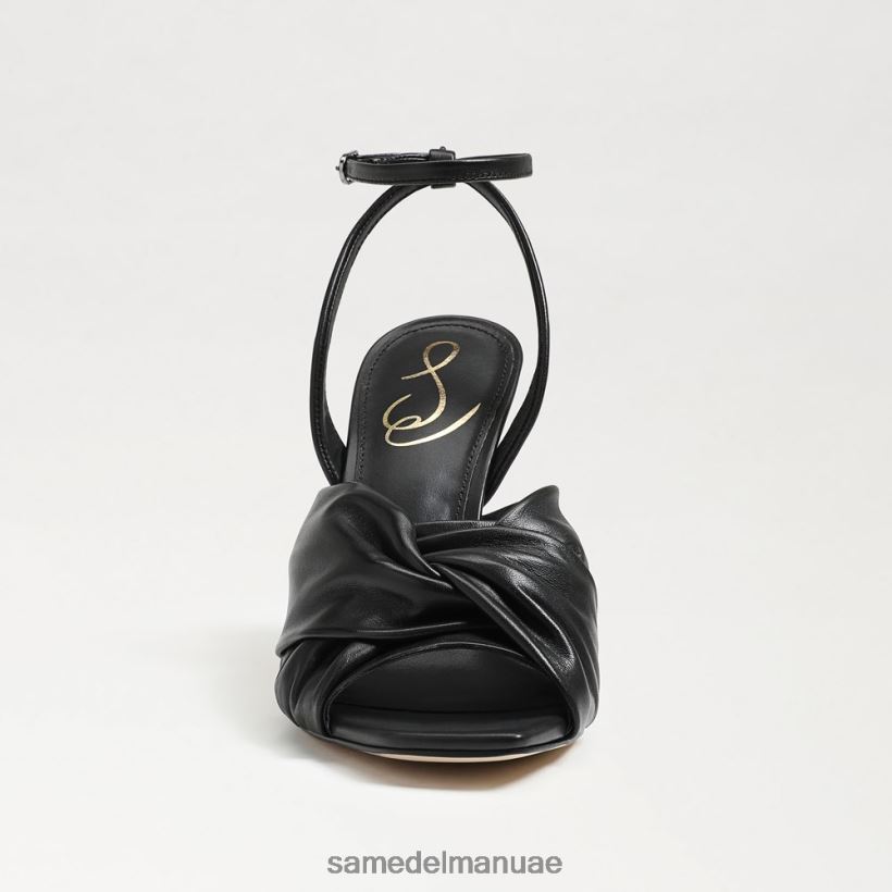 جلد أسود أحذية Sam Edelman نحيف كعب لافندر Strappy 246L6T951