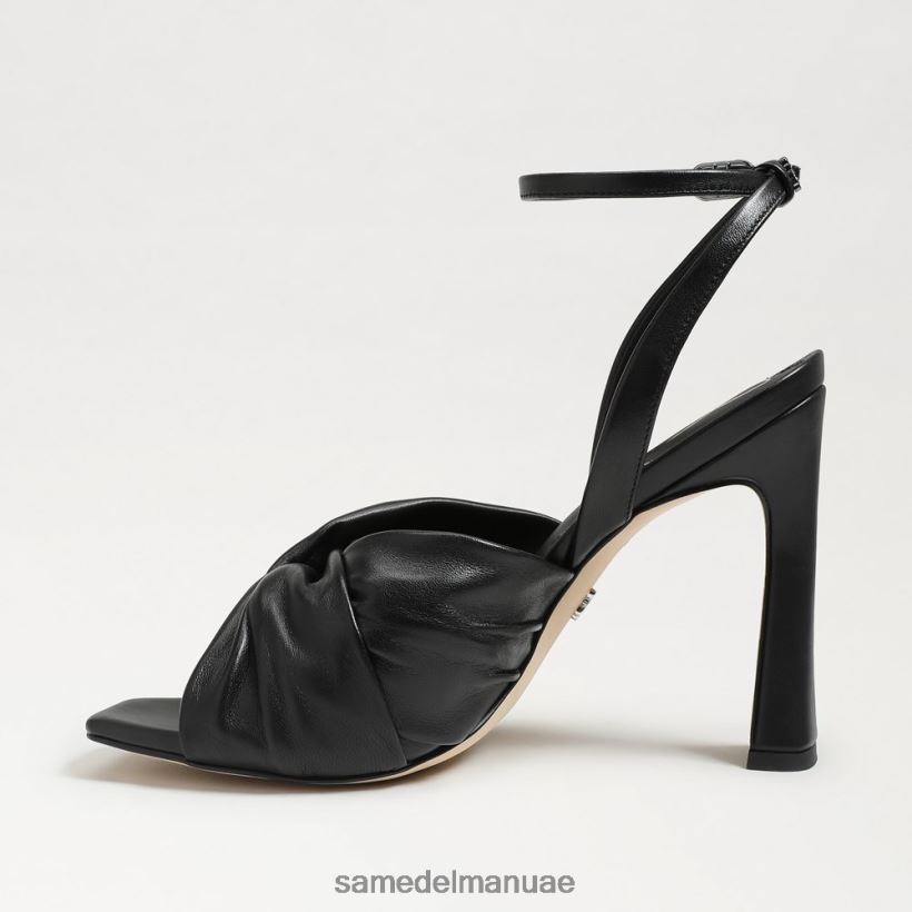 جلد أسود أحذية Sam Edelman نحيف كعب لافندر Strappy 246L6T951