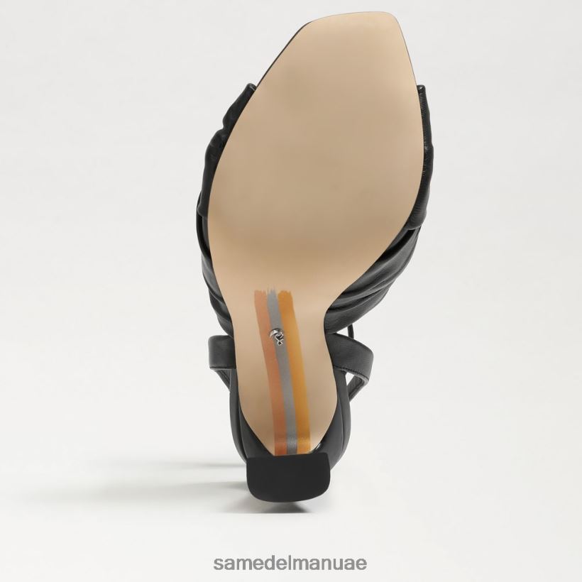 جلد أسود أحذية Sam Edelman نحيف كعب لافندر Strappy 246L6T951