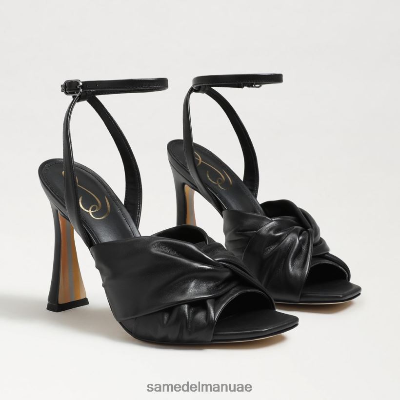 جلد أسود أحذية Sam Edelman نحيف كعب لافندر Strappy 246L6T951