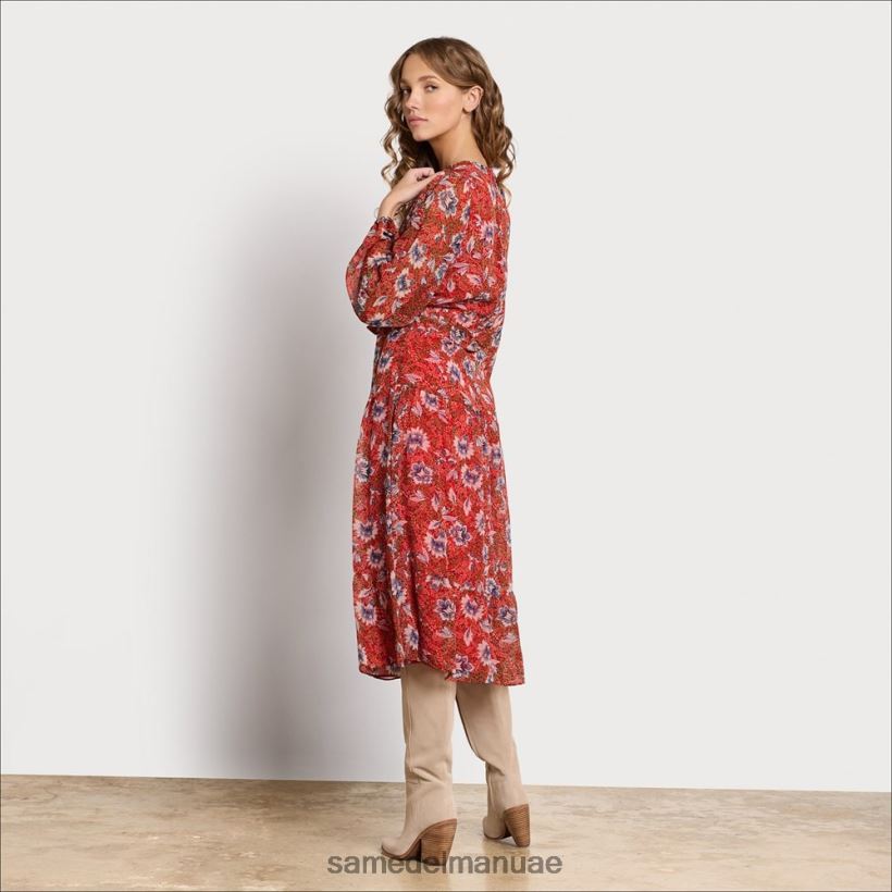 متعدد أحمر ثياب Sam Edelman نحيف فستان ماكسي برقبة على شكل حرف V 246L6T1154
