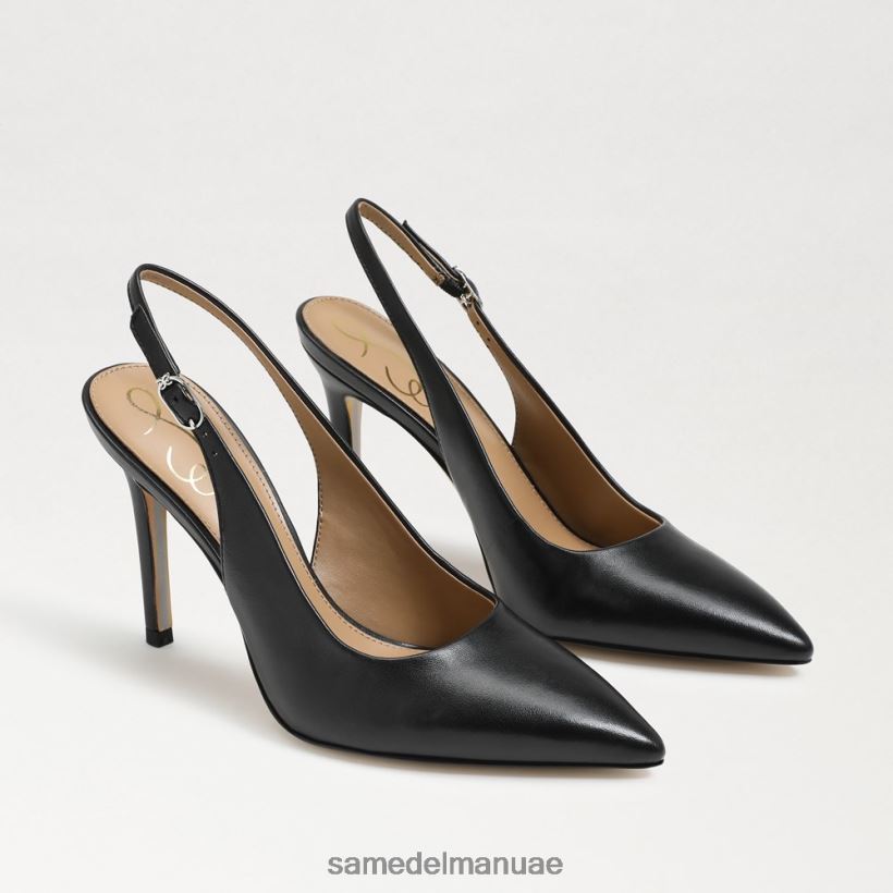 جلد أسود أحذية Sam Edelman نحيف مضخة عسلي slingback 246L6T662