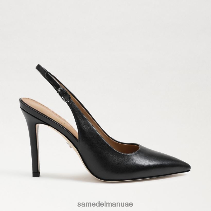 جلد أسود أحذية Sam Edelman نحيف مضخة عسلي slingback 246L6T662