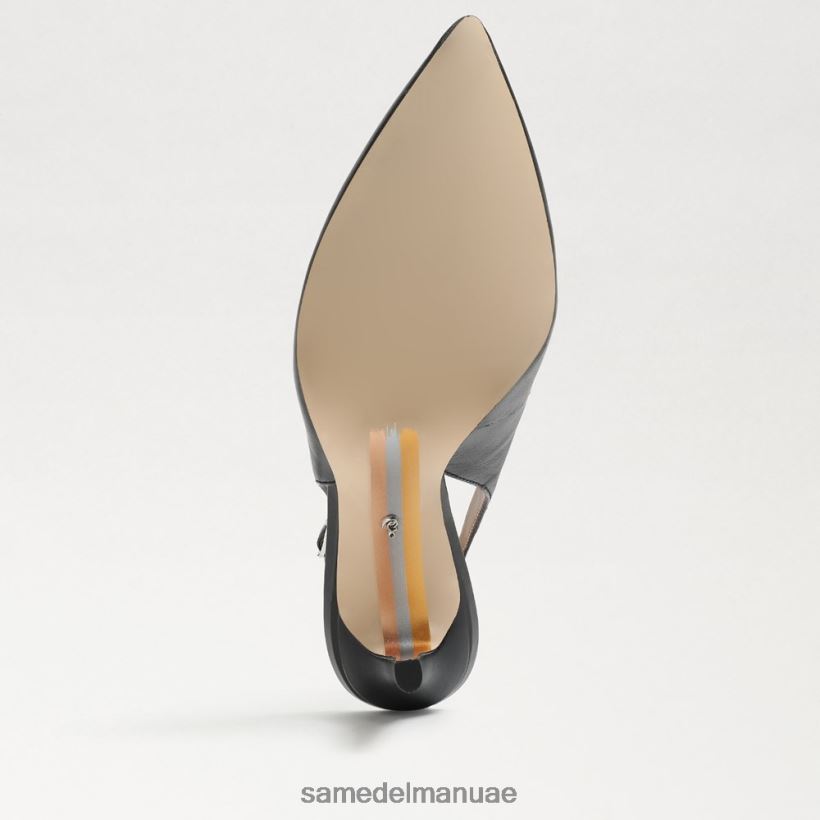 جلد أسود أحذية Sam Edelman نحيف مضخة عسلي slingback 246L6T662